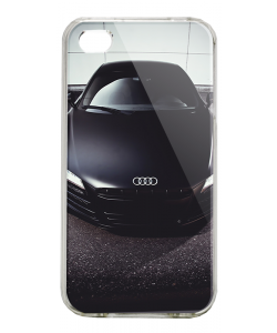 Audi R8 - iPhone 4/4S Carcasa Alba/Transparenta Plastic