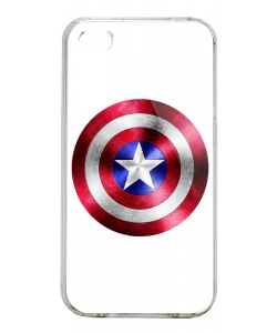 Captain America Logo - iPhone 4/4S Carcasa Alba/Transparenta Plastic
