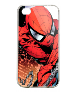 Spiderman - iPhone 4/4S Carcasa Alba/Transparenta Plastic