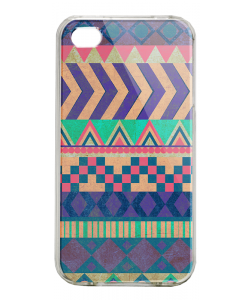Tribal Pastel - iPhone 4/4S Carcasa Alba/Transparenta Plastic