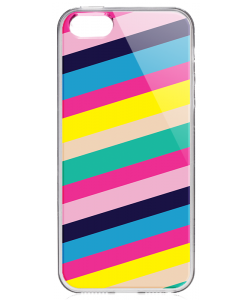 Diagonal Colors - iPhone 5/5S/SE Carcasa Transparenta Silicon