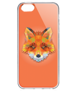 Origami Fox - iPhone 5/5S Carcasa Transparenta Plastic