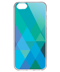 Shades of Blue - iPhone 5/5S/SE Carcasa Transparenta Silicon