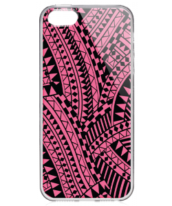 Pink & Yellow - iPhone 5/5S/SE Carcasa Transparenta Silicon