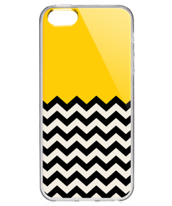 Yellow Chevron - iPhone 5/5S/SE Carcasa Transparenta Silicon
