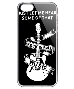 Rock & Roll - iPhone 5/5S Carcasa Transparenta Silicon