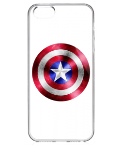 Captain America Logo - iPhone 5/5S/SE Carcasa Transparenta Silicon