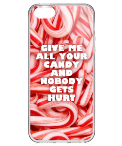 Give Me All Your Candy - iPhone 5/5S Carcasa Transparenta Silicon