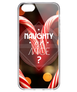 Naughty or Nice - iPhone 5/5S Carcasa Transparenta Silicon
