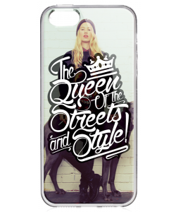Queen of the Streets - Girl - iPhone 5/5S Carcasa Transparenta Silicon