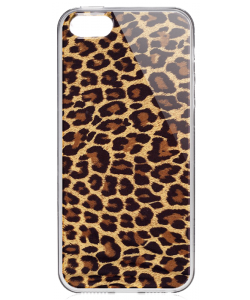 Leopard Print - iPhone 5/5S Carcasa Transparenta Plastic