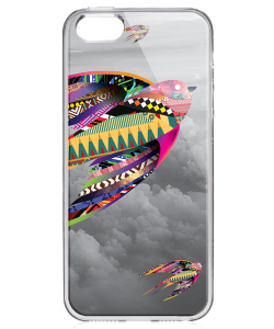 Flying Colors - iPhone 5/5S/SE Carcasa Transparenta Silicon