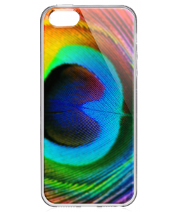 Peacock Feather - iPhone 5/5S/SE Carcasa Transparenta Silicon