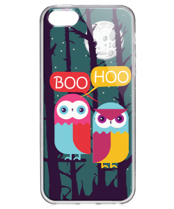Boo Hoo 2 - iPhone 5/5S/SE Carcasa Transparenta Silicon