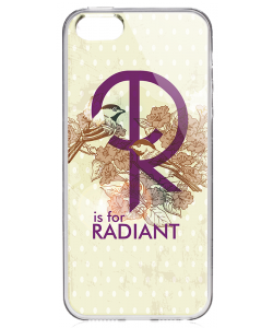 R is for Radiant - iPhone 5/5S/SE Carcasa Transparenta Silicon