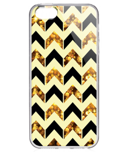 Black & Gold - iPhone 5/5S/SE Carcasa Transparenta Silicon