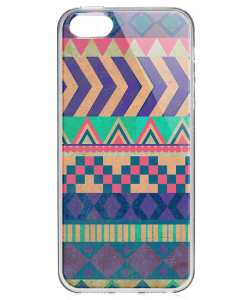Tribal Pastel - iPhone 5/5S Carcasa Transparenta Plastic