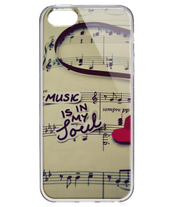 Soul Music - iPhone 5/5S Carcasa Transparenta Plastic