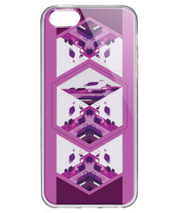Radiant Geometry - iPhone 5/5S/SE Carcasa Transparenta Silicon