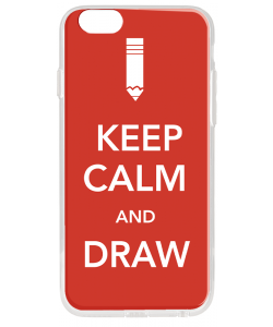 Keep Calm and Draw - iPhone 6 Carcasa Transparenta Silicon