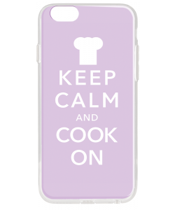 Keep Calm and Cook On - iPhone 6 Carcasa Transparenta Silicon