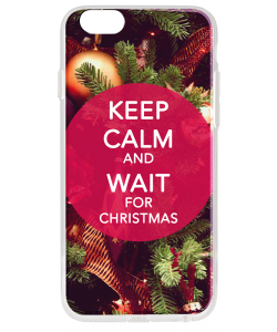 Keep Calm and Wait for Christmas - iPhone 6 Carcasa Transparenta Silicon