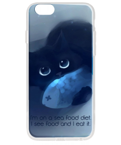 Sea Food - iPhone 6 Plus Carcasa Transparenta Silicon