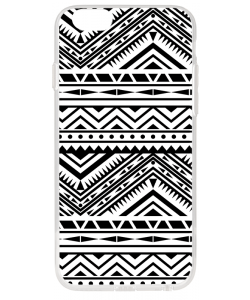 Tribal Black & White - iPhone 6 Plus Carcasa Transparenta Silicon