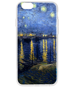 Van Gogh - Starryrhone - iPhone 6 Plus Carcasa Transparenta Silicon