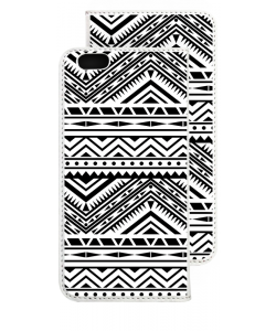 Tribal Black & White - iPhone 6 Husa Book Alba Piele Eco