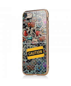Caution! - iPhone 7 / iPhone 8 Carcasa Transparenta Silicon