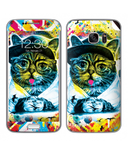 Hipster Meow - Samsung Galaxy S7 Skin