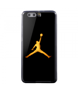 Golden Jordan Logo - Huawei P10 Plus Carcasa Transparenta Silicon
