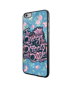 Queen of the Streets - Floral Blue - iPhone 6/6S Carcasa Neagra TPU