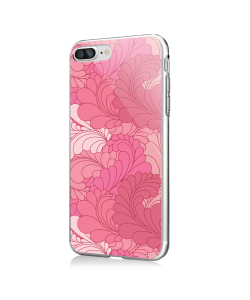 Rosy Feathers - iPhone 7 Plus / iPhone 8 Plus Carcasa Transparenta Silicon