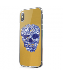 Floral Skull - iPhone X Carcasa Transparenta Silicon