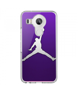 Purple Jordan - LG Nexus 5X Carcasa Transparenta Silicon
