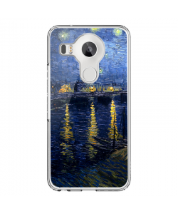 Van Gogh Starry Rhone - LG Nexus 5X Carcasa Transparenta Silicon 