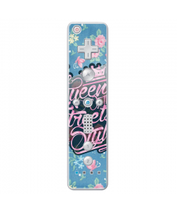Queen of the Streets - Floral Blue - Nintendo Wii Remote Skin