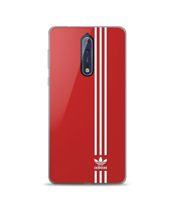 Red Adidas - Nokia 8 Carcasa Transparenta Silicon