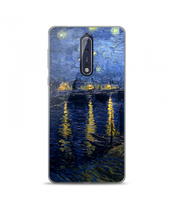 Van Gogh - Starryrhone - Nokia 8 Carcasa Transparenta Silicon