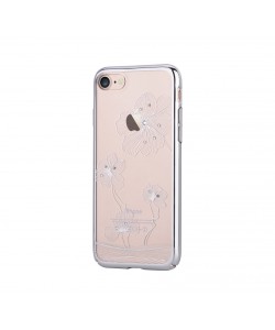 Crystal Flora 360 Silver - Comma iPhone 7 / iPhone 8 Carcasa (Cristale Swarovski®, electroplacat)