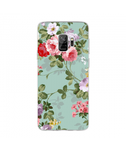 Retro Flowers Wallpaper - Samsung Galaxy S9 Carcasa Transparenta Silicon