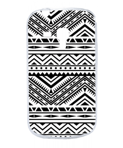 Tribal Black & White - Samsung Galaxy S3 Mini Carcasa Transparenta Plastic