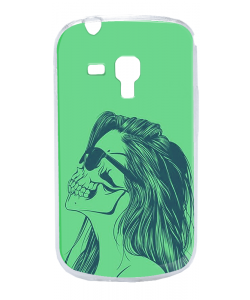 Skull Girl - Samsung Galaxy S3 Mini Carcasa Transparenta Silicon