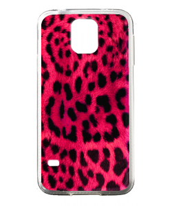 Pink Animal Print - Samsung Galaxy S5 Mini Carcasa Transparenta Silicon