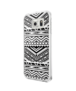 Tribal Black & White - Samsung Galaxy S6 Edge Carcasa Plastic Premium