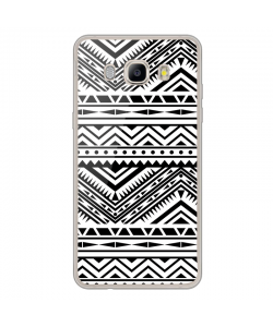 Tribal Black & White - Samsung Galaxy J7 Carcasa Silicon Transparent