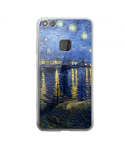 Van Gogh - Starryrhone - Huawei P10 Lite Carcasa Transparenta Silicon